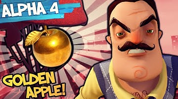 GOLDEN APPLE FOUND & SECRET CUTSCENE | Hello Neighbor [Alpha 4 Hacking & Secrets]