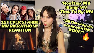 1ST EVER REACTION TO AN IPOP GIRL GROUP! STARBE 'ROOFTOP' + 'BANG' + 'TIME TO FLY' | REACTION