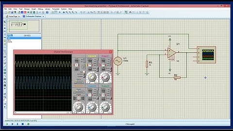non inverting amplifier design in proteus