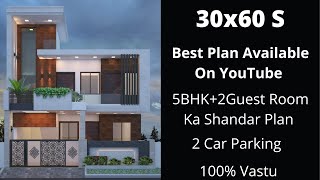 30x60 South Facing House plans |100% Vastu | 5BHK#Dakshin_mukhi