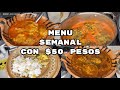 MENU SEMANAL CON $50 PESOS/TORTITAS ECONOMICAS/FABI CEA