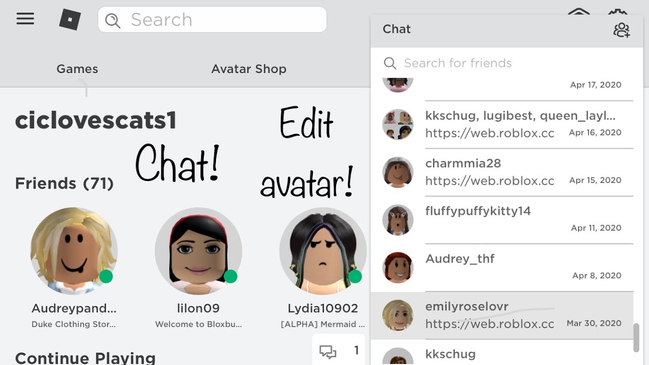 How to chat and edit your avatar on the roblox website on mobile! (Might  only work for iOS) 