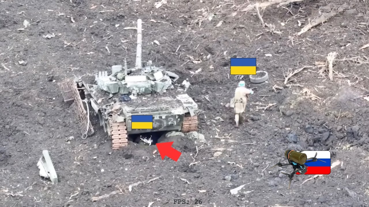 Russian Drone Appears — Ukrainian Troops Panic and Flee