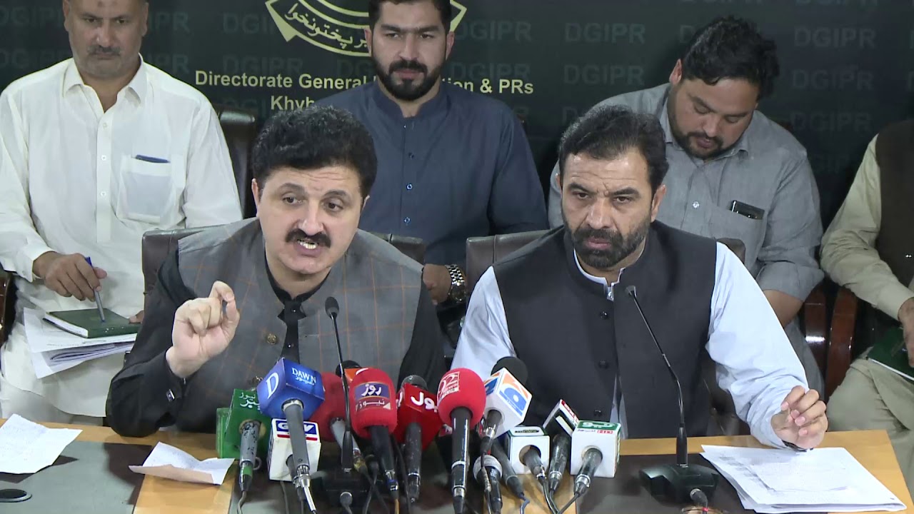 Advisors to CM KP Zia Ullah Bangash and Ajmal Wazir Press Conference. 