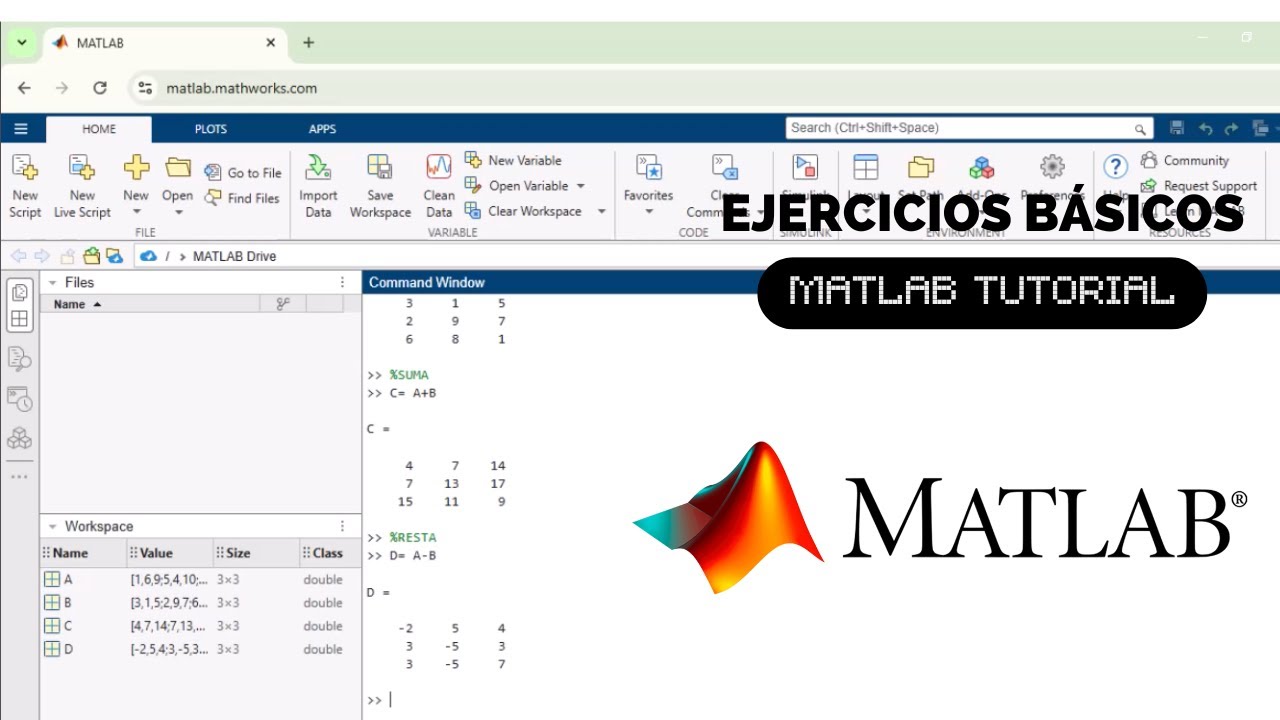 EJERCICIOS BÁSICOS DE MATRICES|| MATLAB Tutorial - YouTube