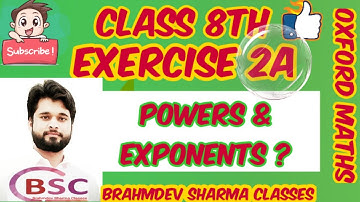 class 8 exercise 2A | evaluating powers | Brahmdev Sharma Classes