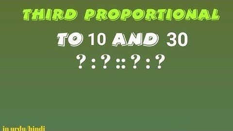 Third Proportional of 10 and 30 - Third proportional