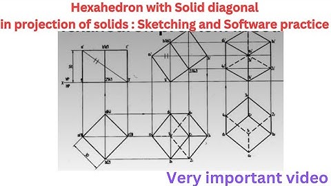 Hexahedron with solid diagonal in Projection of Solids: Sketching and Software Practice
