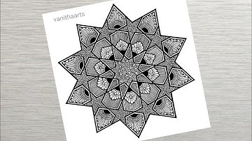 How to draw Geometric Mandala Art for Beginners StepbyStep Tutorial | Geometric Design #vanithaarts
