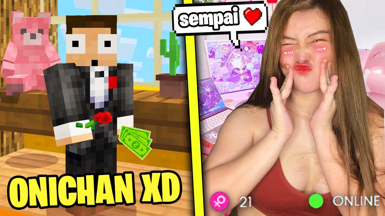 Renté una CHICA KAWAII para que jugara conmigo MINECRAFT XD...