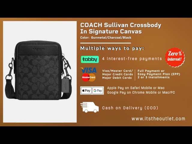 Coach Outlet Sullivan Flap Crossbody in Signature Canvas - Black