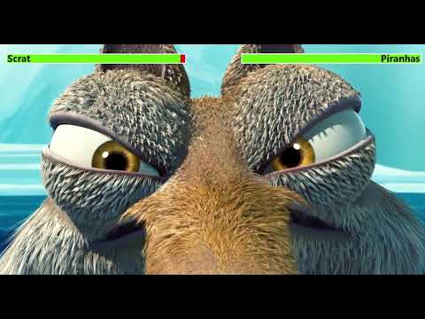 Scrat vs. Piranhas with healthbars