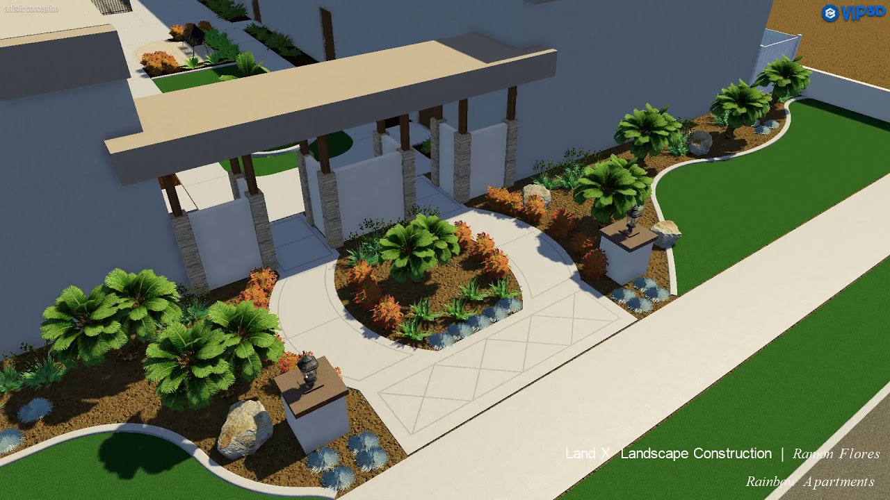 Landscape Design for Rainbow Garden Apartment Complex by Land X Landscape Construction Landscape Design for Rainbow Garden Apartment Complex by Land X Landscape Construction