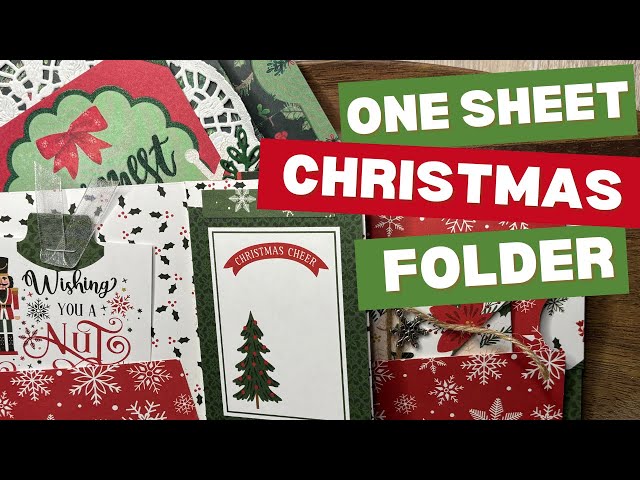 Make a Christmas One Sheet Paper Album Folder - YouTube