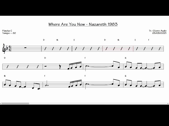 Where Are You Now - Nazareth 1983 (Flute C) [Sheet music] class=