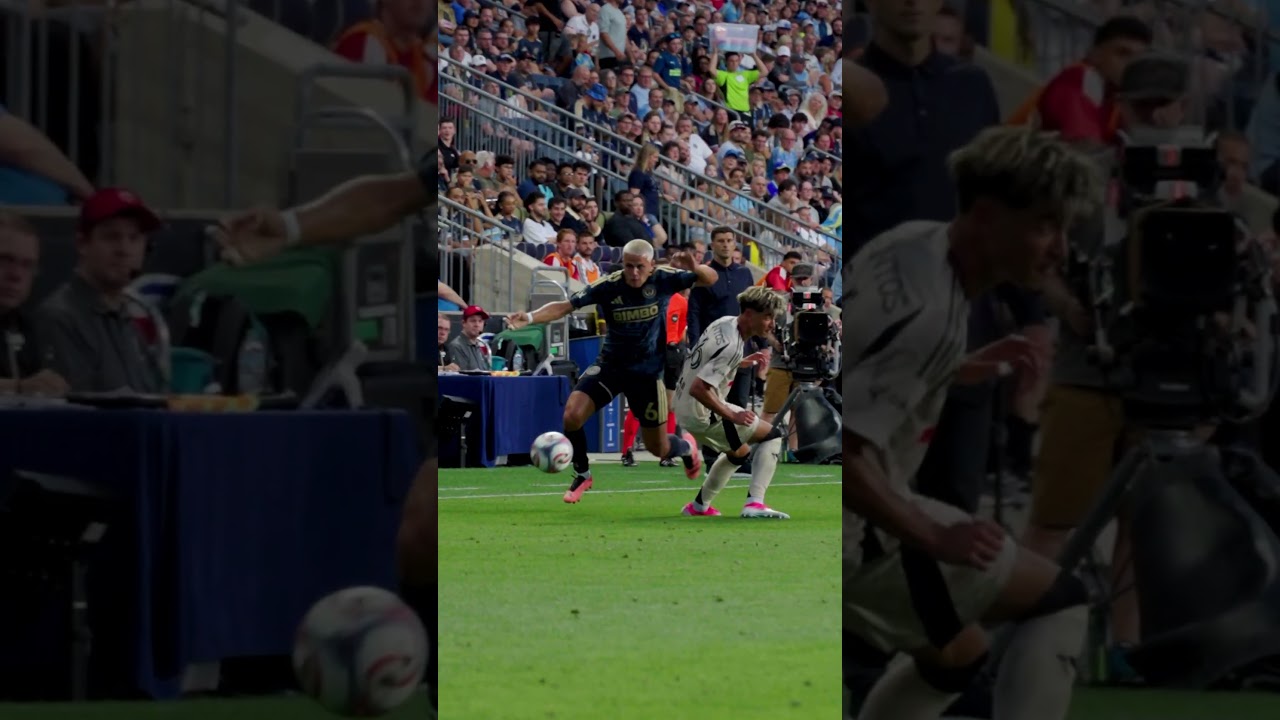 Cavan Sullivan nutmegs a defender