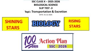 10th Class 💯BIOLOGY Slip Test-3 (100 days Action Plan)- Raising and Shining Stars(2026) | 10t BIOLGY