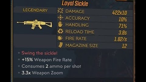 Borderlands 3 the Sickle Legendary assault rifle and red text effects