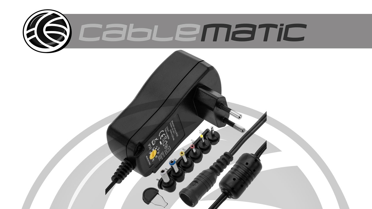 Alimentador universal 100-240 VAC a DC multi-voltaje 7.2 W - Cablematic