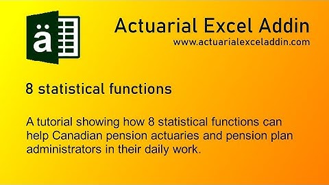 Actuarial Excel Addin - 8 statistical functions
