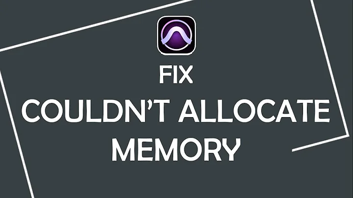 How to fix "Couldn't allocate memory for the disk cache..." error in Pro Tools