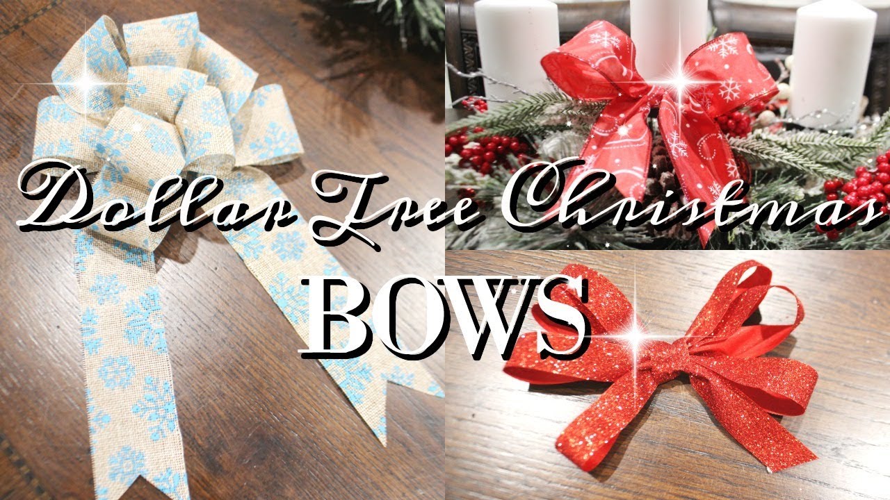 DIY DLLAR TREE CHRISTMAS BOWS | TUTORIAL | CHEAP & EASY!