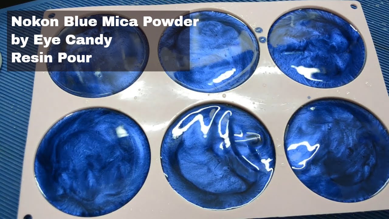 Eye Candy Nokon Blue Mica Powder Pour in Art N Glow Epoxy Resin 
