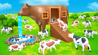 Giant Cow Mud House Farm - Cow Videos | Cows Farm 3D Animated Cartoon Videos | Funny Animals 2022 screenshot 5