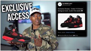 MUST WACTH! Air Jordan 4 Red Thunder (Crimson) EXCLUSIVE ACCESS & SNKRS  PASS Coming Soon!