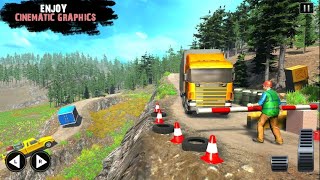 Mobil Balap truk transportasi sopir kargo berat pekerjaan di jalan gunung screenshot 5