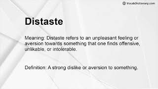 Distaste Meaning