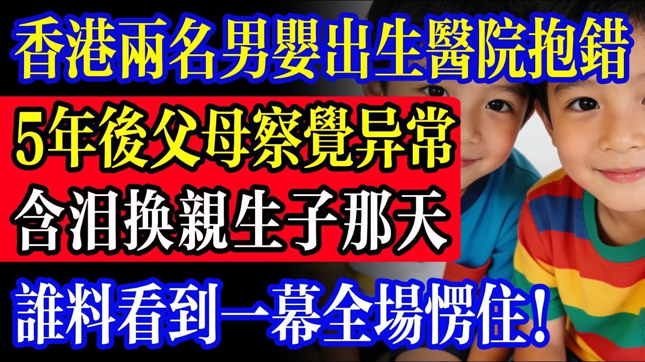 香港兩名男嬰出生時被醫院抱錯，五年後父母察覺異樣含淚換子，沒想到接下來看到一幕全場愣住！