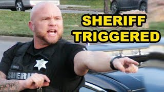 SHERIFF TRIGGERED - STEP BACK - Unlawful Order - First Amendment Audit Cop Watch w/ Amagansett Press