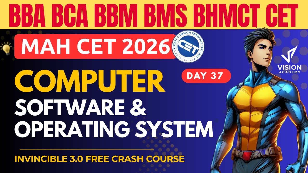 MAH CET 2026 BBA BCA BBM BMS BHMCT 🚀 Computer Software & OS Day 37 🚀 ...