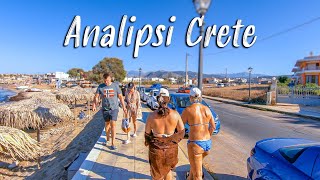 Analipsi Crete, walking tour 4k, Greece 2022