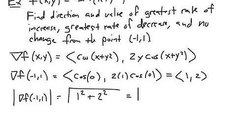 Properties of Directional Derivatives and Gradients