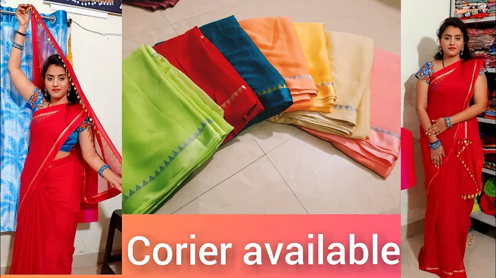 low cost.  Georgette Temple border sarees. with Satin border