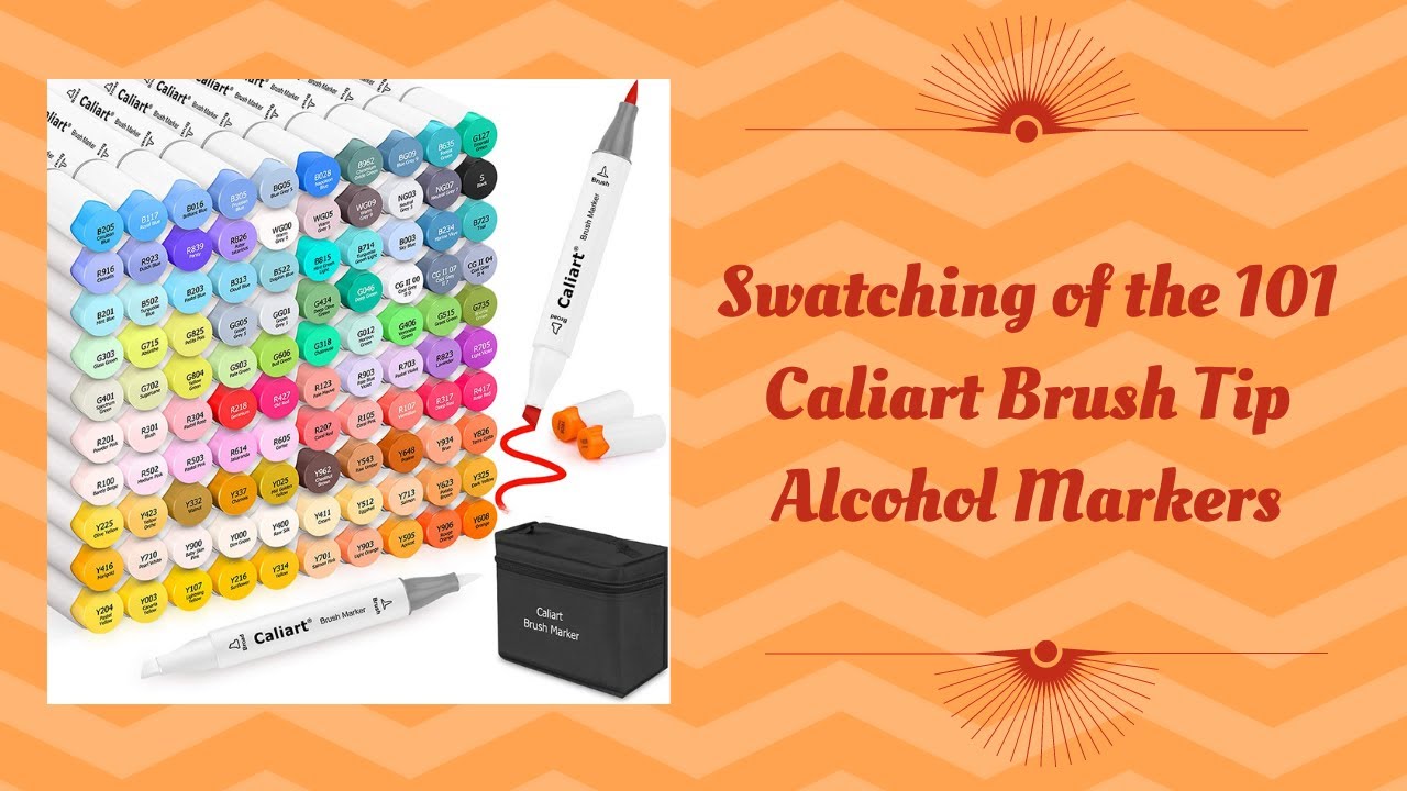 Wholesale 101 Colors Alcohol Brush Markers, Caliart Brush & Chisel