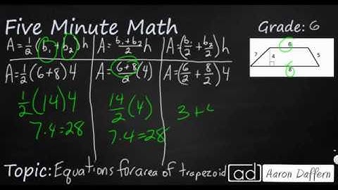6th Grade Math Different Equations for Area of a Trapezoid