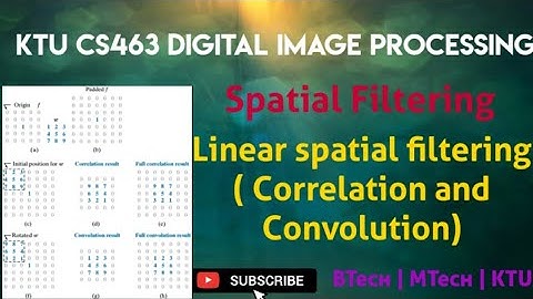 KTU CS463 DIGITAL IMAGE PROCESSING|Spatial Filtering|Correlation and Convolution|BTech|MTech|Part1