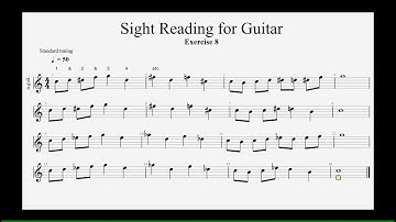 Sight Reading For Guitar. Exercise 8 (2B string in 1st position)