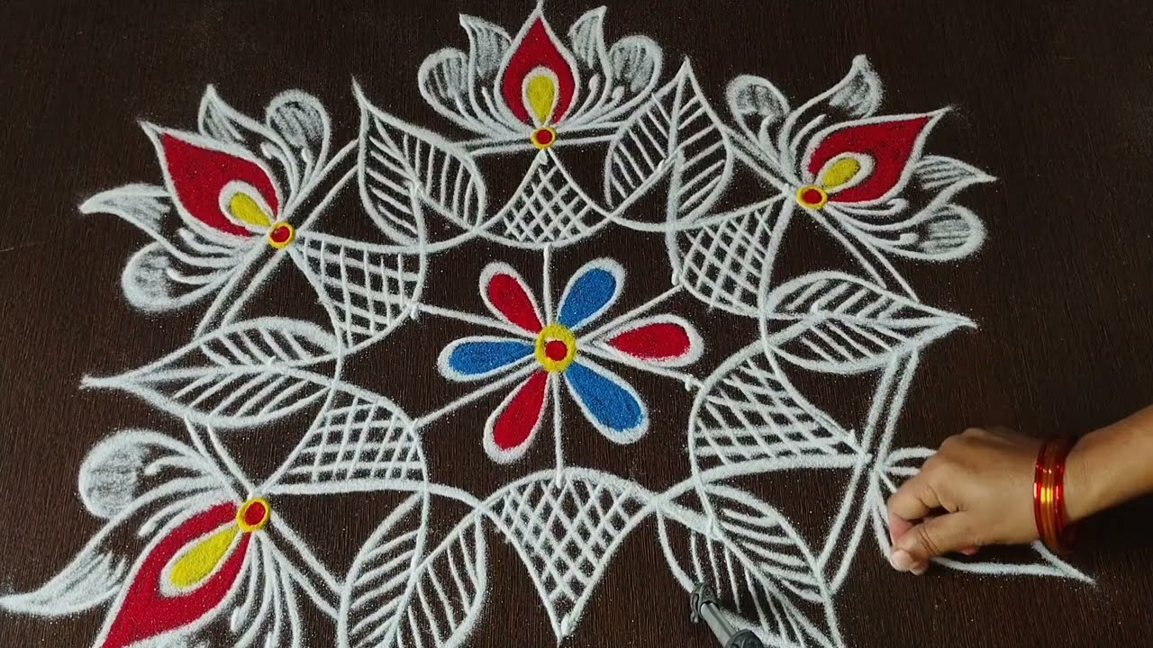 #rangoli #dialyrangoli #muggulu #5dotskolam #rangolidesigns #please subscribe 