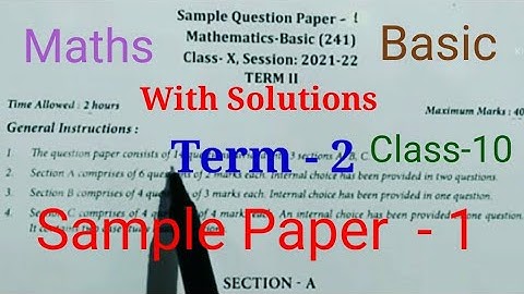 #Cbse #Term-2 #Sample Paper - 1 #Class10 #Math #Basic  #Solutions #2021-22 @LearnoHubClass910
