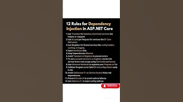 Dependency Injection 12 Rules You Must Follow in .net #shorts #trending #viral