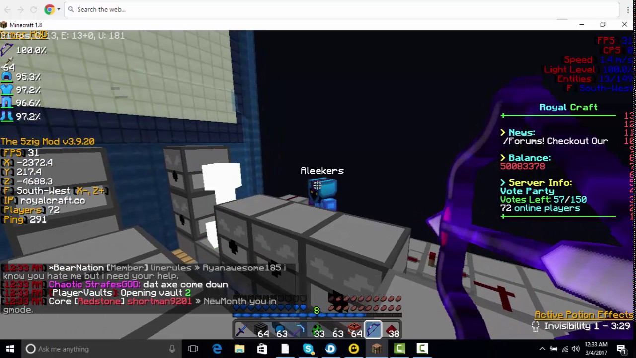 Aleekers Hacking On RoyalCraft OP Factions CE