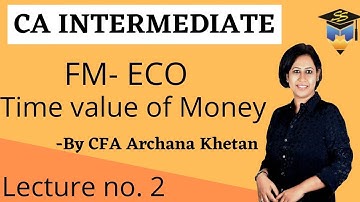 CA Intermediate | FM & Eco | by CFA Archana Khetan | Lecture 2 | Time Value of Money for Nov 22 |