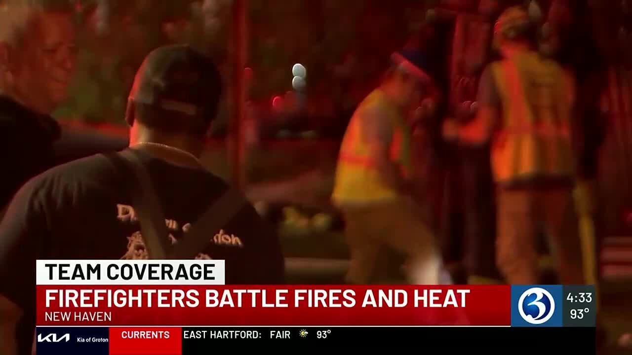 Firefighters battle fires and the heat - YouTube