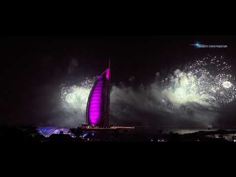 New Year’s Eve fireworks at Burj Al Arab in Dubai – 2019