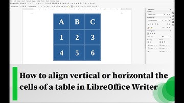 How to align vertical or horizontal the cells of a table in LibreOffice Writer
