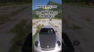 tuned Porsche 911 GT2 RS vs V12 swapped Bentley continental gt drag Race